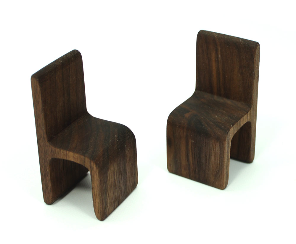 Modern Dark Wood Chair Miniature